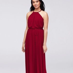 David’s Bridal Soft Mesh Halter Bridesmaid Dress